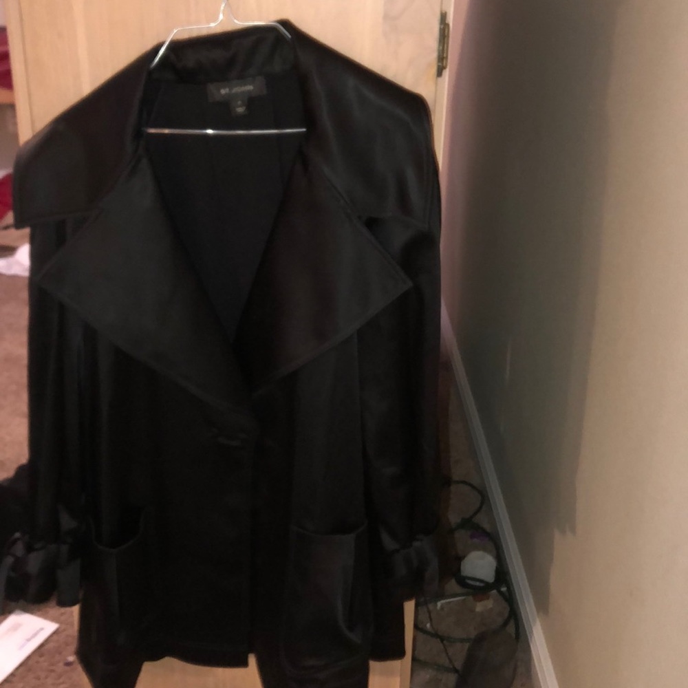 Black satin coat